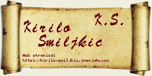 Kirilo Smiljkić vizit kartica